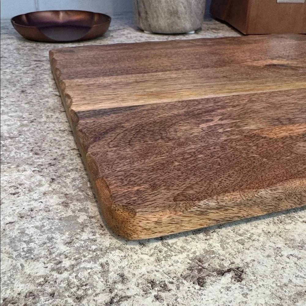 Hearth & Hand Carved Edge Square Wood Serving Board
